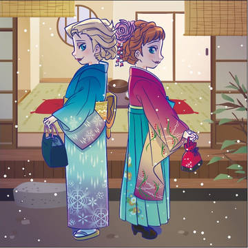 アナとエルサの京都観光