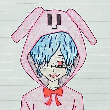 うさぎパーカーの男の子
