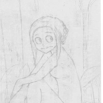 森の中の梅雨ちゃん（ラフ）