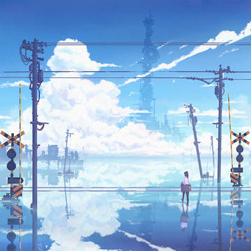 雲×電車×水没都市