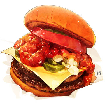 ダブルチーズバーガー絵