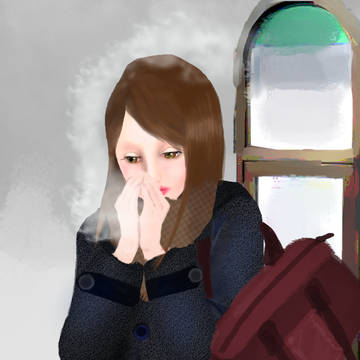 冬のバス停