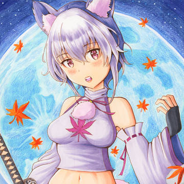 手描きイラスト★東方Project★犬走椛(A4サイズ)