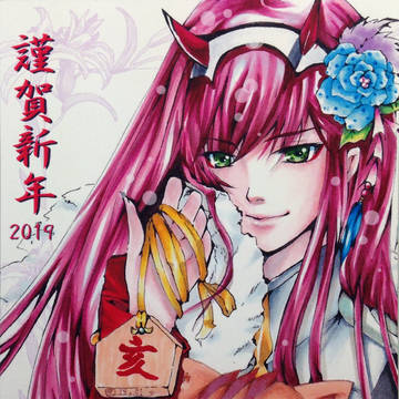 捕獲された物体（2019年年賀状）