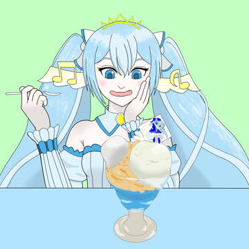 雪ミク❄️ブルースノーパフェ