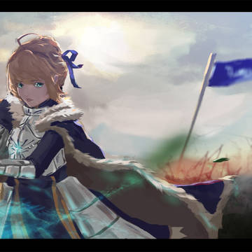 saber同人插画