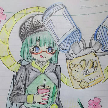 ヘルガちゃんポテチ食う