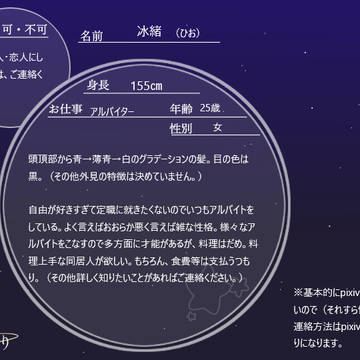 【星送り】冰緒【キャラシ】