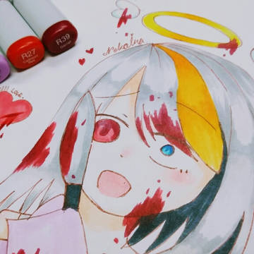 自キャラをロン毛にして天使にしてみた()