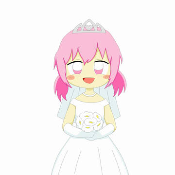 ダサ妹、ウェディングドレスを着る。