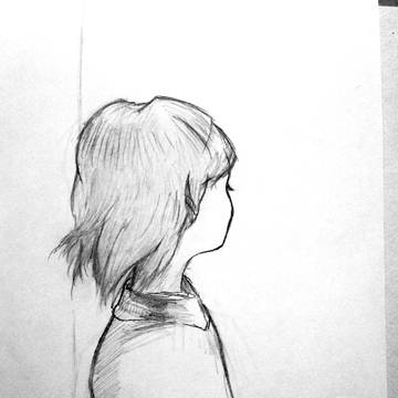 The side of a young girl