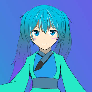 anime girl blue hair