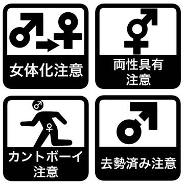 女体化・両性具有・カントボーイ・去勢済みマーク
