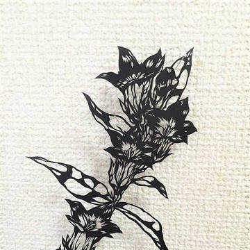 【切り絵57】リンドウ