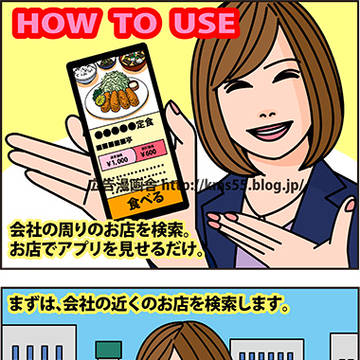 あるスマホアプリ広告のために描いた4コマ漫画