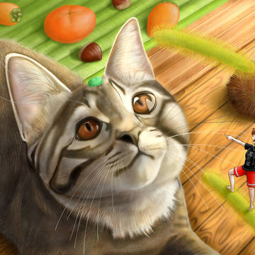 猫と橙と帽子