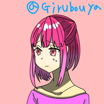 斜め顔の困っているキャラ