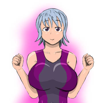 競泳水着の巨乳女子