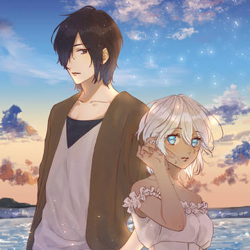 【小説挿絵】世界を救った勇者と海の町の娘