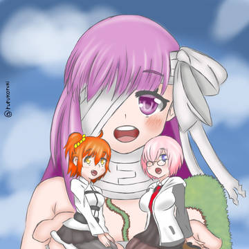 キングプロテアとマシュとぐだ子