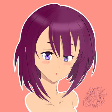 Purple haired girl