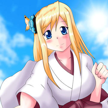 巫女服大喬さん（護国流星）