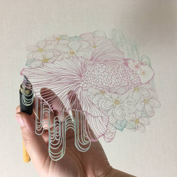 【切り絵】桜金魚
