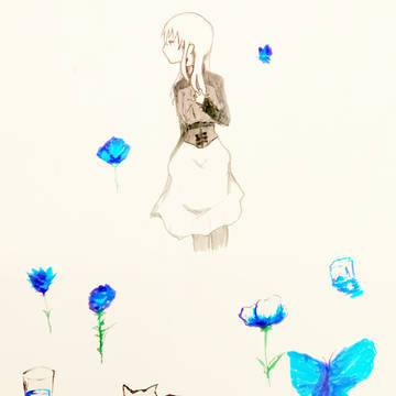 落書き　青