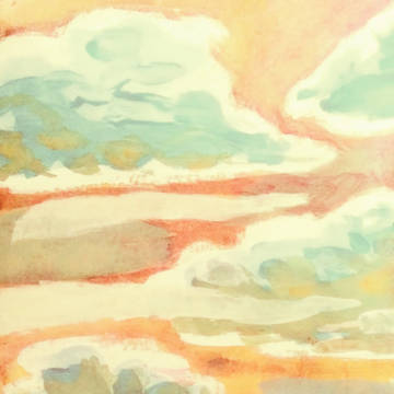 peach sky planet clouds