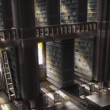 図書館の朝