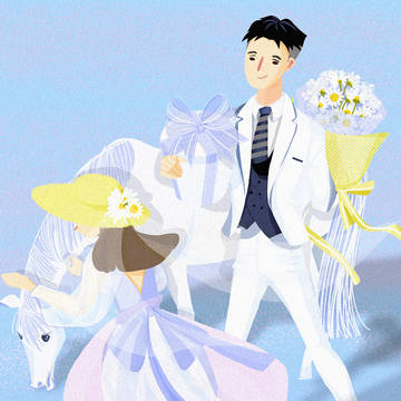 emmm 为姐姐姐夫绘制的婚礼💒形象!希望喜欢!㊗️新婚快乐!
