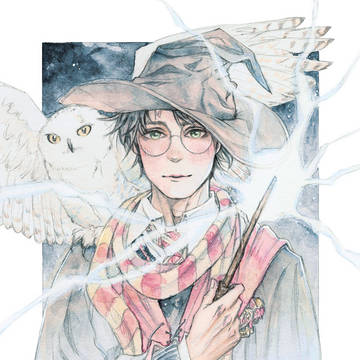 Harry Potter and Hedwig