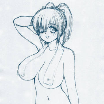 【落描き】湯上りパンイチ娘