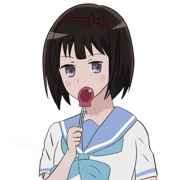 りんご飴を舐める岸部海松