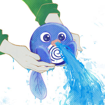 水を吐くニョロモ