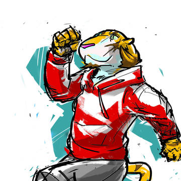 [doodle] weird pose tiger
