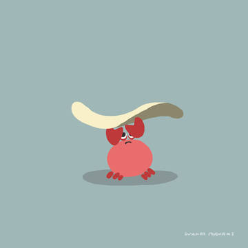 ピザ生地を回すカニのgif