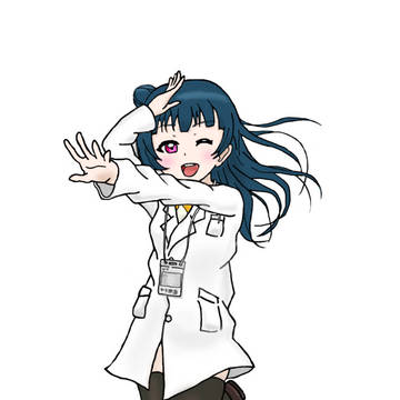 津島善子さん　白衣