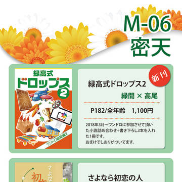 【緑高・4/14 ミドタカップル】おしながき