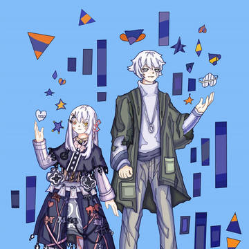双人全身插画