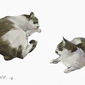 画了自家的猫咪