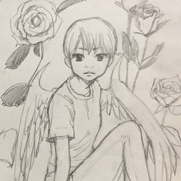 植物と人物の組み合わせ練習