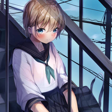 階段と少女