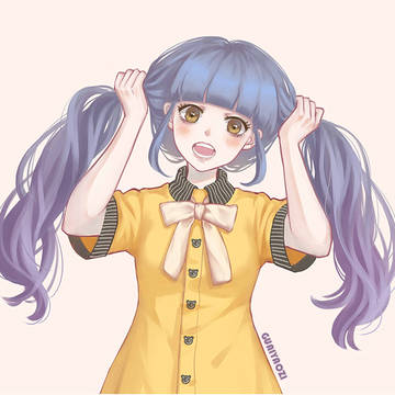 手握双马尾  妹子