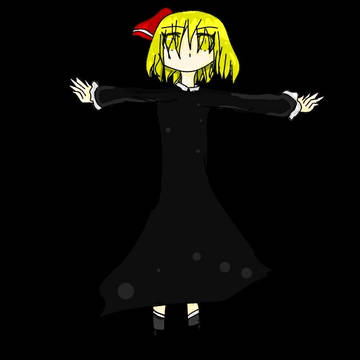 弾幕を打つルーミア(立ち絵)
