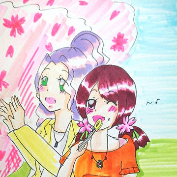 仲良くお花見