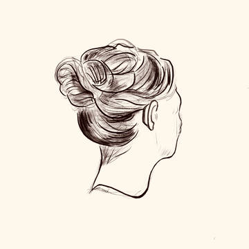 女性后方头颈