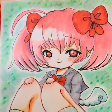 萌黄色の中のおんなの子