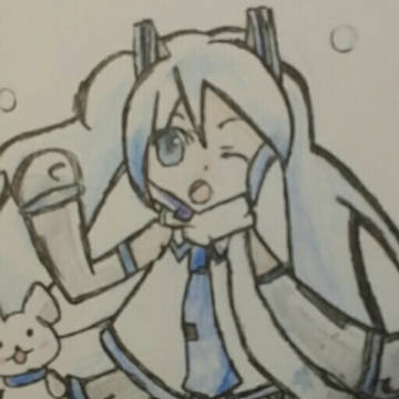 雪ミク描いてみた
