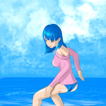 海と空と胸と尻